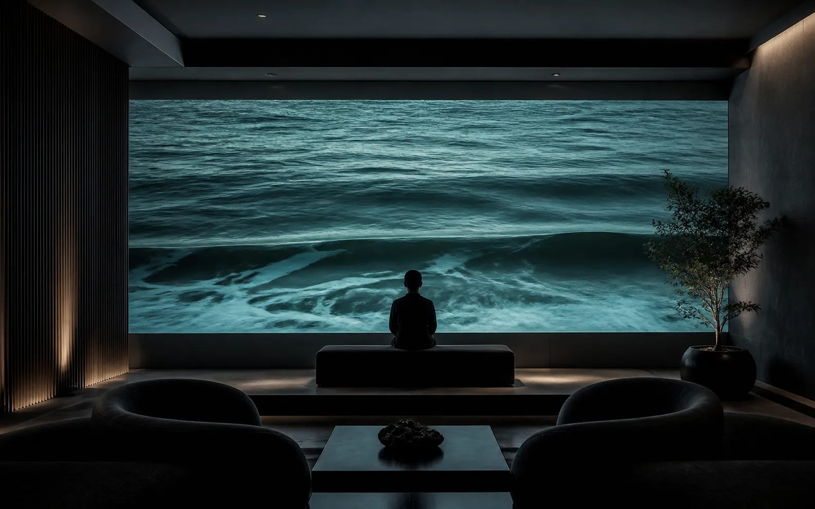 A calm sponsored ocean room